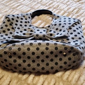 Kate Spade Felt Grey ploka dogt bag